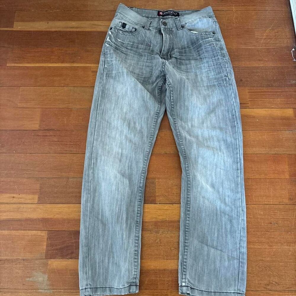 Southpole Men's Grey and Blue Jeans